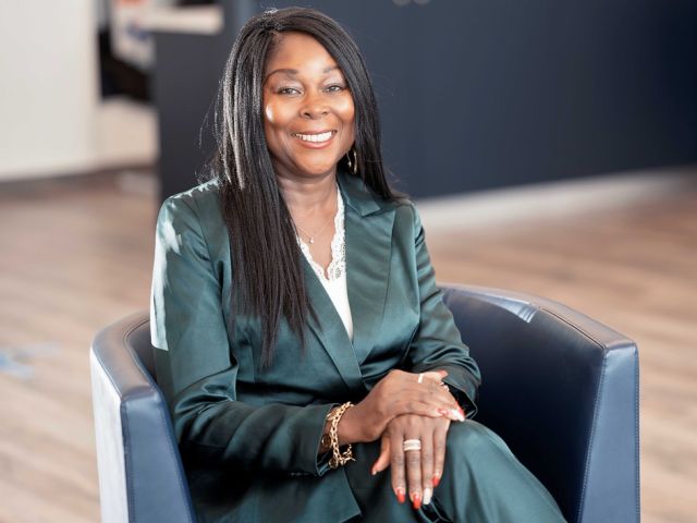 Business leader sitting in chair