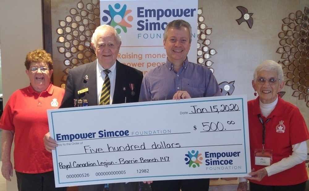Royal Canadian Legion Cheque Donation
