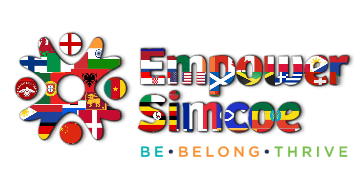 Empower Simcoe logo with flags
